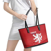Czech Republic 2024 Football Leather Tote Bag Jeden Tym Jeden Cil Czechia - Wonder Print Shop