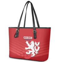 Czech Republic 2024 Football Leather Tote Bag Jeden Tym Jeden Cil Czechia - Wonder Print Shop