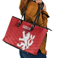 Czech Republic 2024 Football Leather Tote Bag Jeden Tym Jeden Cil Czechia - Wonder Print Shop