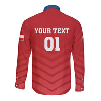 Custom Czech Republic 2024 Football Long Sleeve Button Shirt Jeden Tym Jeden Cil Czechia - Wonder Print Shop