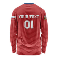 Custom Czech Republic 2024 Football Long Sleeve Shirt Jeden Tym Jeden Cil Czechia - Wonder Print Shop