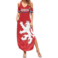 Custom Czech Republic 2024 Football Summer Maxi Dress Jeden Tym Jeden Cil Czechia - Wonder Print Shop