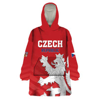 Custom Czech Republic 2024 Football Wearable Blanket Hoodie Jeden Tym Jeden Cil Czechia - Wonder Print Shop
