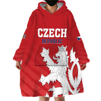 Custom Czech Republic 2024 Football Wearable Blanket Hoodie Jeden Tym Jeden Cil Czechia - Wonder Print Shop