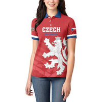 Custom Czech Republic 2024 Football Women Polo Shirt Jeden Tym Jeden Cil Czechia - Wonder Print Shop