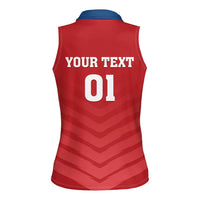 Custom Czech Republic 2024 Football Women Sleeveless Polo Shirt Jeden Tym Jeden Cil Czechia - Wonder Print Shop