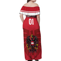 Custom Austria 2024 Football Family Matching Off Shoulder Maxi Dress and Hawaiian Shirt Das Team Go Champions - Wonder Print Shop