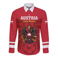 Custom Austria 2024 Football Long Sleeve Button Shirt Das Team Go Champions - Wonder Print Shop