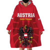 Custom Austria 2024 Football Wearable Blanket Hoodie Das Team Go Champions - Wonder Print Shop