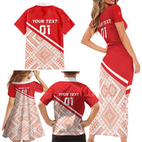 Custom Turkey 2024 Football Family Matching Short Sleeve Bodycon Dress and Hawaiian Shirt Ay Yldzllar Biz Bitti Demeden Bitmez - Wonder Print Shop