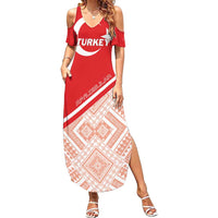 Custom Turkey 2024 Football Family Matching Summer Maxi Dress and Hawaiian Shirt Ay Yldzllar Biz Bitti Demeden Bitmez - Wonder Print Shop