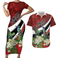 Personalized Trinidad and Tobago Couples Matching Short Sleeve Bodycon Dress and Hawaiian Shirt Cairi Land of the Humming Bird - Wonder Print Shop