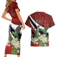 Personalized Trinidad and Tobago Couples Matching Short Sleeve Bodycon Dress and Hawaiian Shirt Cairi Land of the Humming Bird - Wonder Print Shop