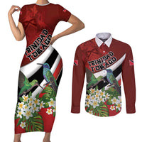 Personalized Trinidad and Tobago Couples Matching Short Sleeve Bodycon Dress and Long Sleeve Button Shirt Cairi Land of the Humming Bird - Wonder Print Shop