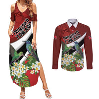 Personalized Trinidad and Tobago Couples Matching Summer Maxi Dress and Long Sleeve Button Shirt Cairi Land of the Humming Bird - Wonder Print Shop