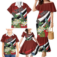 Personalized Trinidad and Tobago Family Matching Mermaid Dress and Hawaiian Shirt Cairi Land of the Humming Bird - Wonder Print Shop