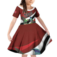 Personalized Trinidad and Tobago Family Matching Off Shoulder Short Dress and Hawaiian Shirt Cairi Land of the Humming Bird - Wonder Print Shop