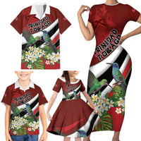 Personalized Trinidad and Tobago Family Matching Short Sleeve Bodycon Dress and Hawaiian Shirt Cairi Land of the Humming Bird - Wonder Print Shop