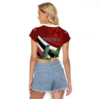 Personalized Trinidad and Tobago Raglan Cropped T Shirt Cairi Land of the Humming Bird - Wonder Print Shop