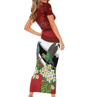 Personalized Trinidad and Tobago Short Sleeve Bodycon Dress Cairi Land of the Humming Bird - Wonder Print Shop