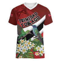 Personalized Trinidad and Tobago Women V-Neck T-Shirt Cairi Land of the Humming Bird - Wonder Print Shop