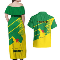 Personalized French Guiana Couples Matching Off Shoulder Maxi Dress and Hawaiian Shirt Lagwiyann In My Heart - Wonder Print Shop
