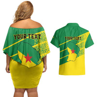 Personalized French Guiana Couples Matching Off Shoulder Short Dress and Hawaiian Shirt Lagwiyann In My Heart - Wonder Print Shop