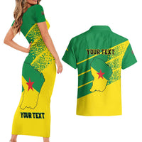 Personalized French Guiana Couples Matching Short Sleeve Bodycon Dress and Hawaiian Shirt Lagwiyann In My Heart - Wonder Print Shop