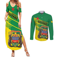 Personalized French Guiana Couples Matching Summer Maxi Dress and Long Sleeve Button Shirt Lagwiyann In My Heart - Wonder Print Shop