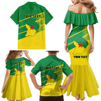 Personalized French Guiana Family Matching Mermaid Dress and Hawaiian Shirt Lagwiyann In My Heart - Wonder Print Shop