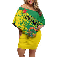 Personalized French Guiana Family Matching Off Shoulder Short Dress and Hawaiian Shirt Lagwiyann In My Heart - Wonder Print Shop