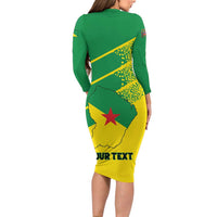 Personalized French Guiana Long Sleeve Bodycon Dress Lagwiyann In My Heart - Wonder Print Shop