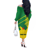 Personalized French Guiana Off The Shoulder Long Sleeve Dress Lagwiyann In My Heart - Wonder Print Shop