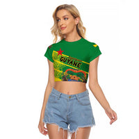 Personalized French Guiana Raglan Cropped T Shirt Lagwiyann In My Heart - Wonder Print Shop