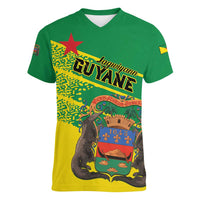 Personalized French Guiana Women V-Neck T-Shirt Lagwiyann In My Heart - Wonder Print Shop