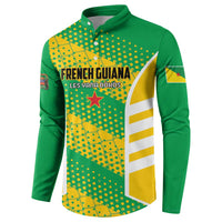 Custom French Guiana Football Button Sweatshirt Go Les Yana Dokos - Wonder Print Shop