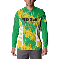 Custom French Guiana Football Button Sweatshirt Go Les Yana Dokos - Wonder Print Shop