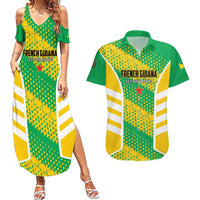 Custom French Guiana Football Couples Matching Summer Maxi Dress and Hawaiian Shirt Go Les Yana Dokos - Wonder Print Shop