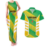 Custom French Guiana Football Couples Matching Tank Maxi Dress and Hawaiian Shirt Go Les Yana Dokos - Wonder Print Shop