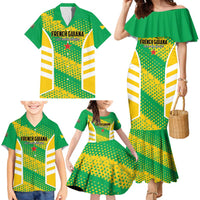 Custom French Guiana Football Family Matching Mermaid Dress and Hawaiian Shirt Go Les Yana Dokos - Wonder Print Shop