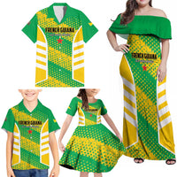 Custom French Guiana Football Family Matching Off Shoulder Maxi Dress and Hawaiian Shirt Go Les Yana Dokos - Wonder Print Shop