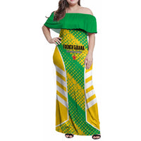 Custom French Guiana Football Family Matching Off Shoulder Maxi Dress and Hawaiian Shirt Go Les Yana Dokos - Wonder Print Shop