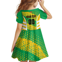 Custom French Guiana Football Family Matching Off Shoulder Short Dress and Hawaiian Shirt Go Les Yana Dokos - Wonder Print Shop