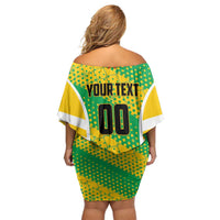 Custom French Guiana Football Family Matching Off Shoulder Short Dress and Hawaiian Shirt Go Les Yana Dokos - Wonder Print Shop