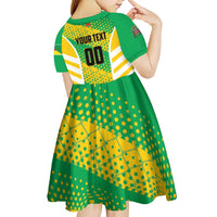 Custom French Guiana Football Kid Short Sleeve Dress Go Les Yana Dokos - Wonder Print Shop