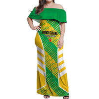 Custom French Guiana Football Off Shoulder Maxi Dress Go Les Yana Dokos - Wonder Print Shop
