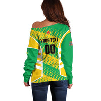 Custom French Guiana Football Off Shoulder Sweater Go Les Yana Dokos - Wonder Print Shop