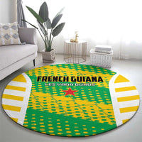 French Guiana Football Round Carpet Go Les Yana Dokos - Wonder Print Shop