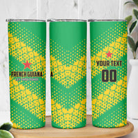 Custom French Guiana Football Skinny Tumbler Go Les Yana Dokos - Wonder Print Shop