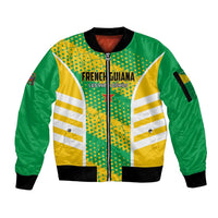 Custom French Guiana Football Sleeve Zip Bomber Jacket Go Les Yana Dokos - Wonder Print Shop